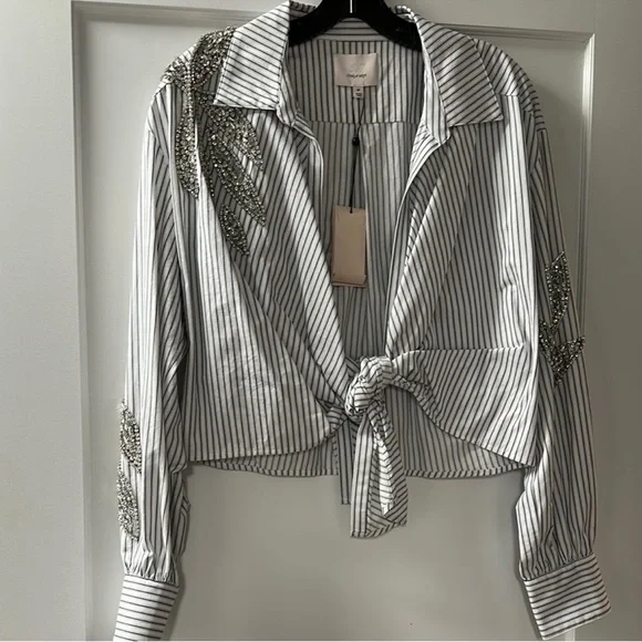 Striped Black and White Women's Jacket - Picture 3 of 6